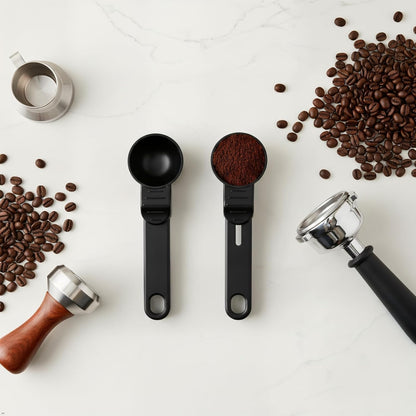 Scoop Funnel Measuring Spoon, 1 Pack 2 Tbsp Scoop with Built-In Funnel and Leveler, for Protein Powder, Pre-Workout and Ground Coffee, Anti-Spill Pouring Tool