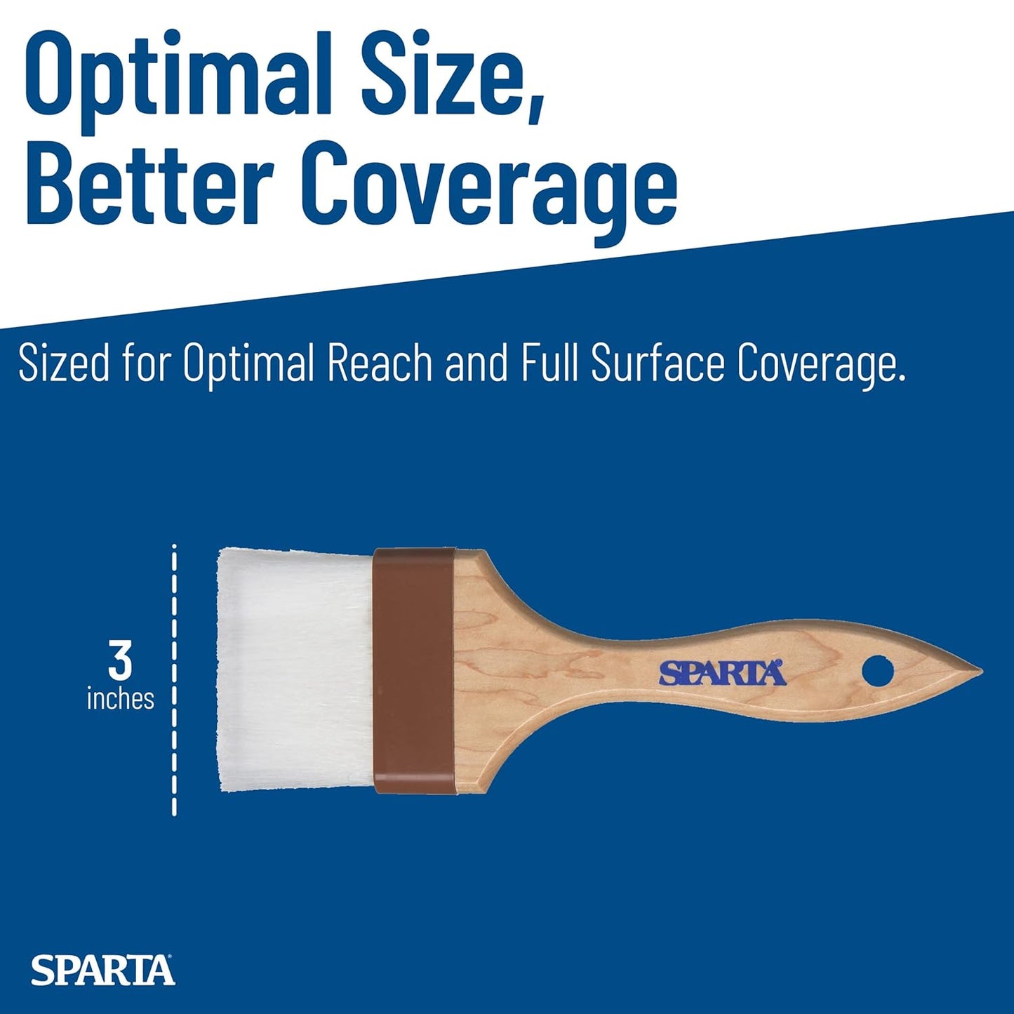 SPARTA 4039700 Nylon Wide Brush, Flat With Nylon Bristles, 2 Inches, Brown