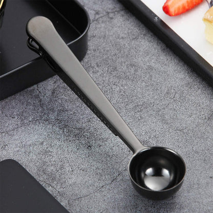 3 PCS Coffee Scoop with Clip 2 in 1 Stainless Steel 1 tbsp Ground Measuring Spoon with Bag Clip for Coffee Tea