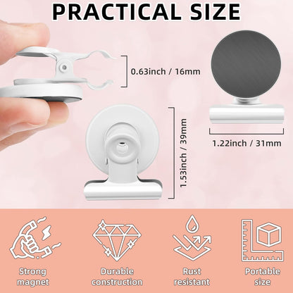 Grtard 12 Pack Magnetic Clips, Fridge Magnets Refrigerator Magnets, Strong Magnetic Clips Heavy Duty, Whiteboard Magnet Clip for Office Home Classroom Organization Kitchen Accessories(Black)