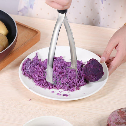 Joyoldelf Heavy Duty Stainless Steel Potato Masher with Potato Peelers, Masher Kitchen Tool & Food Masher/Potato Smasher with Silicone Handle, Perfect for Bean, Vegetable, Fruits, Avocado, Meat
