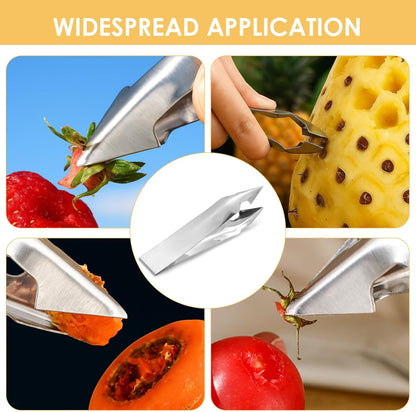 4 Pcs Pineapple Eye Remover Tool Set, Stainless Steel Pineapple Peeler and V-Shape Pineapple Cutter Knife, Multifunction Pineapple Tool for Kitchen, Fruit Store, or Home Use