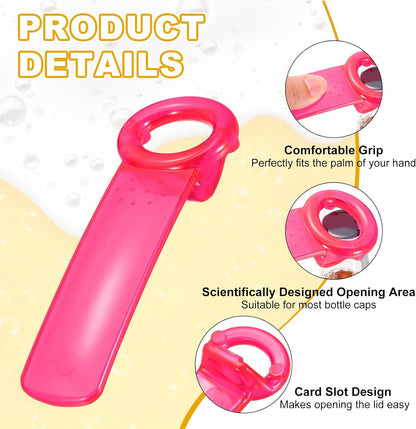 uxcell 2 Pcs Jar Key Lid Opener, Plastic Jar Lid Opener Easy Grip Multifunctional Durable Can Open Tool for Elderly Seniors Women Weak Hands Easy-use by Anyone, Orange/Sky Blue