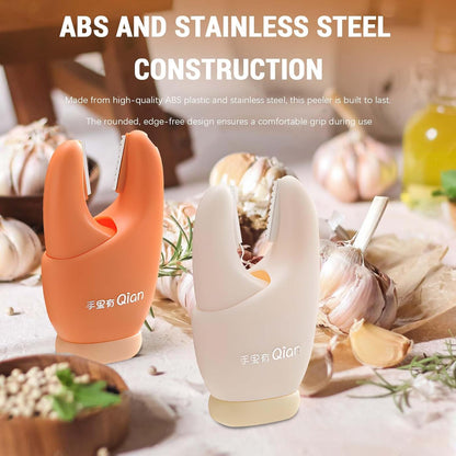 2026 New Garlic Peeler Clips with Stainless Steel Blade - Manual Skin Remover, Easy-to-Use Peeling Tool for Home Cooking, Kitchen Gadgets, Keeps Hands Odor-Free (Orange)