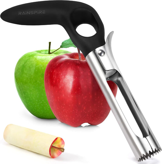 Rainspire Apple Corer Tool Kitchen Apple Core Remover Stainless Steel Comfortable Nonslip Handle, Dishwasher Safe, Red