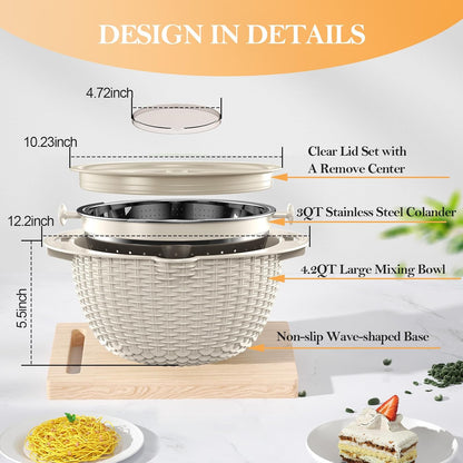 Over the Sink Colander, Expandable Strainers and Colanders with Fine Mesh, Colander for Kitchen with Rubber Grip for Draining Pasta, Vegetables and Fruits - Essential Kitchen Sink Strainer