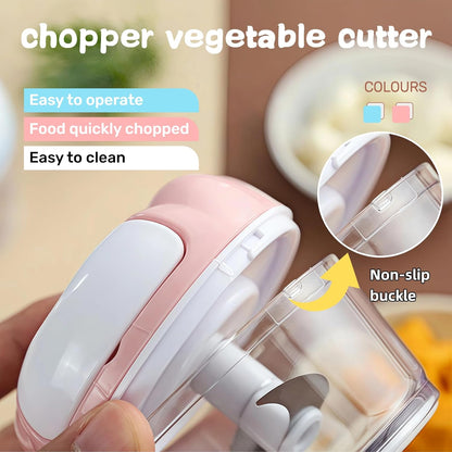 Mini Manual Food Processor Vegetable Chopper,Portable Hand Pull String Onion Chopper for Veggies, Fruits, Garlic, Nuts, Herbs, Ice cube,Cooking Gadgets & Kitchen Essentials,160ml (Blue)