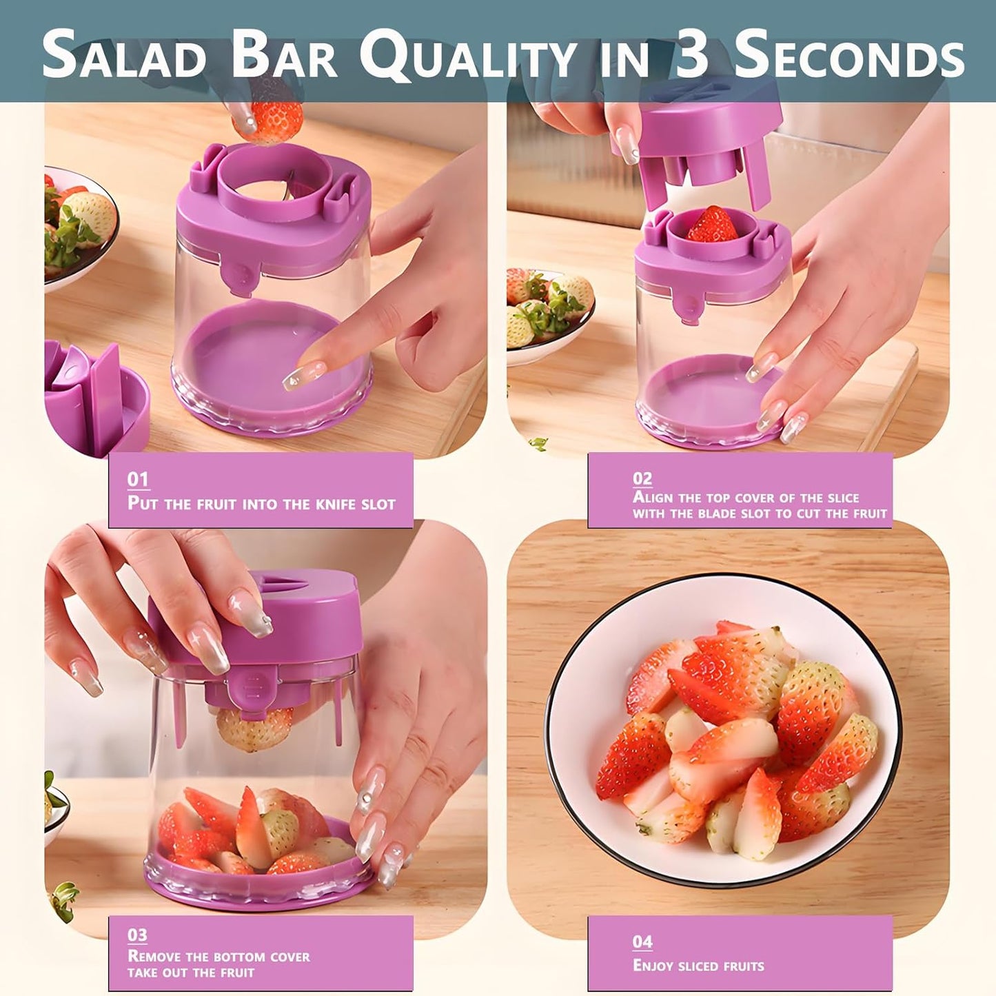 New Grape Cutter for Toddlers, Cutter Quarter Slicer Tool Into 4 Pieces for Slicing Grapes, Strawberries, Cherry, Tomatoes (Blue)