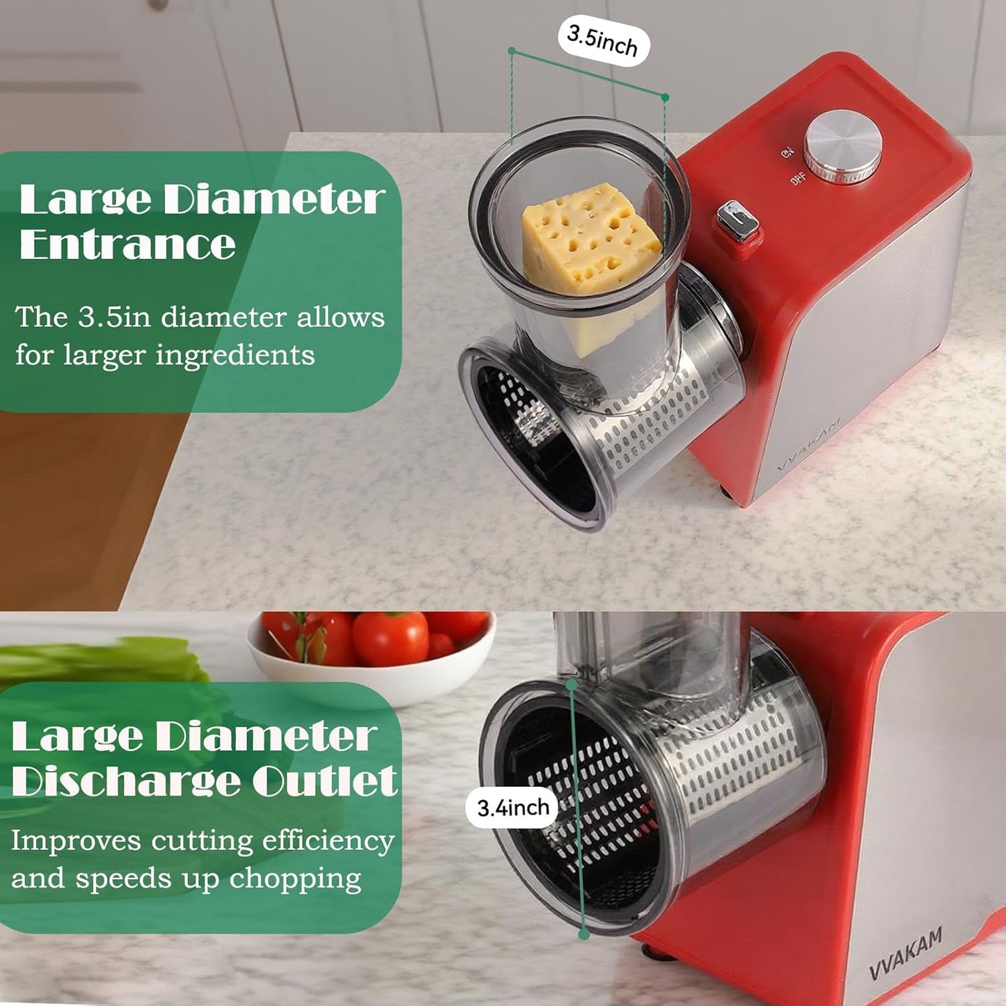 5-In-1 Electric Cheese Grater,300W Salad Maker,Electric Grater for Block Cheese,Kitchen Electric Food Slicer Shredder,Chopper for Vegetables Cucumber Carrots Cabbage Nuts(Black)