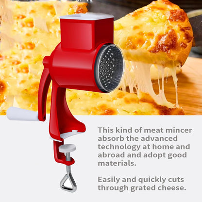 Manual Nut Chopper Grinder, Rotary Cheese Grater Hand Crank Cheese Shredder Multifunctional Dried Fruit Crusher Peanut Masher Grinding Device for All Nuts Walnut Pecan Double Sword White