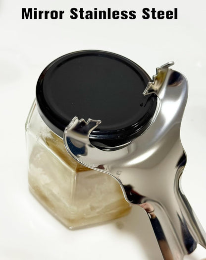 Stainless Steel Mason Jar Opener - No Lid Dents or Damage, Easy Twist Handheld Tool for Canning, Bottles & Various Jar Lids (1)