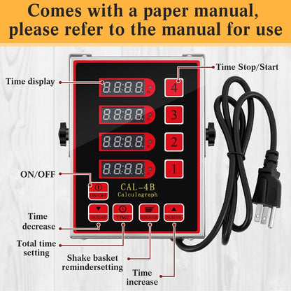 Relaxweex 1 Pack Commercial 8 Channel Digital Kitchen Timer, Multi-Countdown Timer with Loud Alarm & Large LCD Display, Wall Mount or Countertop for Restaurant, Fry Station, Baking & Lab Use