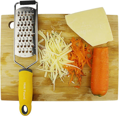 Hoki Found Stainless Steel Coarse Cheese Shredder - Zester, Vegetable & Fruit Grater - Black