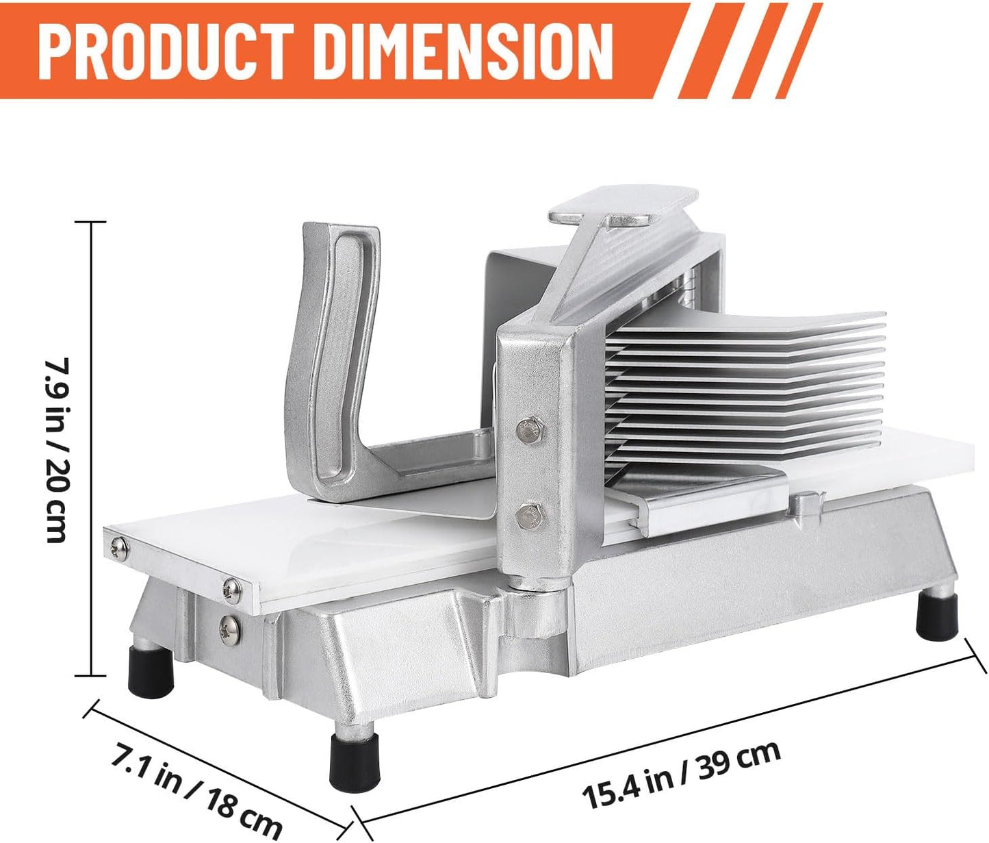 Commercial Tomato Slicer, 3/8" Heavy Duty Tomato Slicer Tomato Cutter With Built-In Cutting Board for Home or Restaurant Use