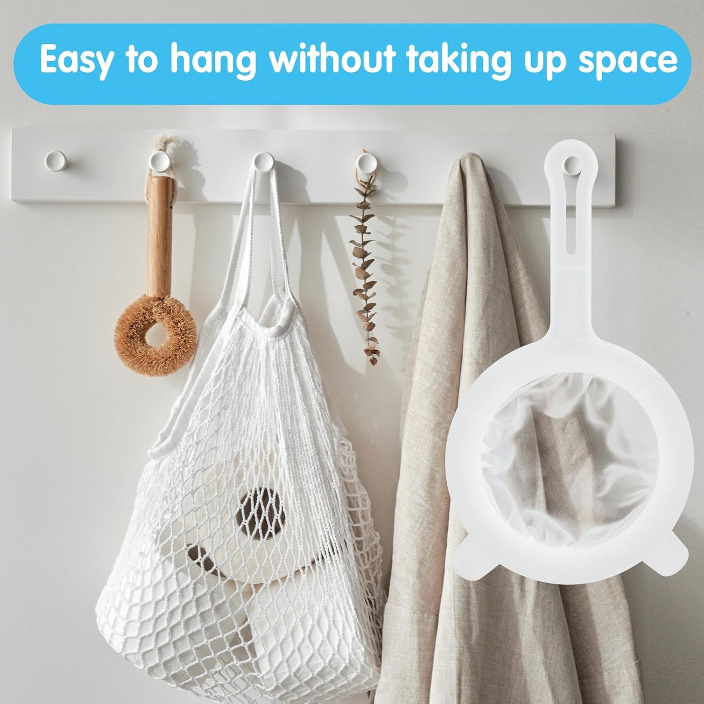 2 Pcs Plastic Mesh Strainer Set Nylon Ultra Fine Mesh Strainer with Handle Juice Colander Yogurt Sieve Mini Brine Shrimp Separation Net for Juicing Soy Milk Honey Coffee Kitchen (120/200 Meshes)