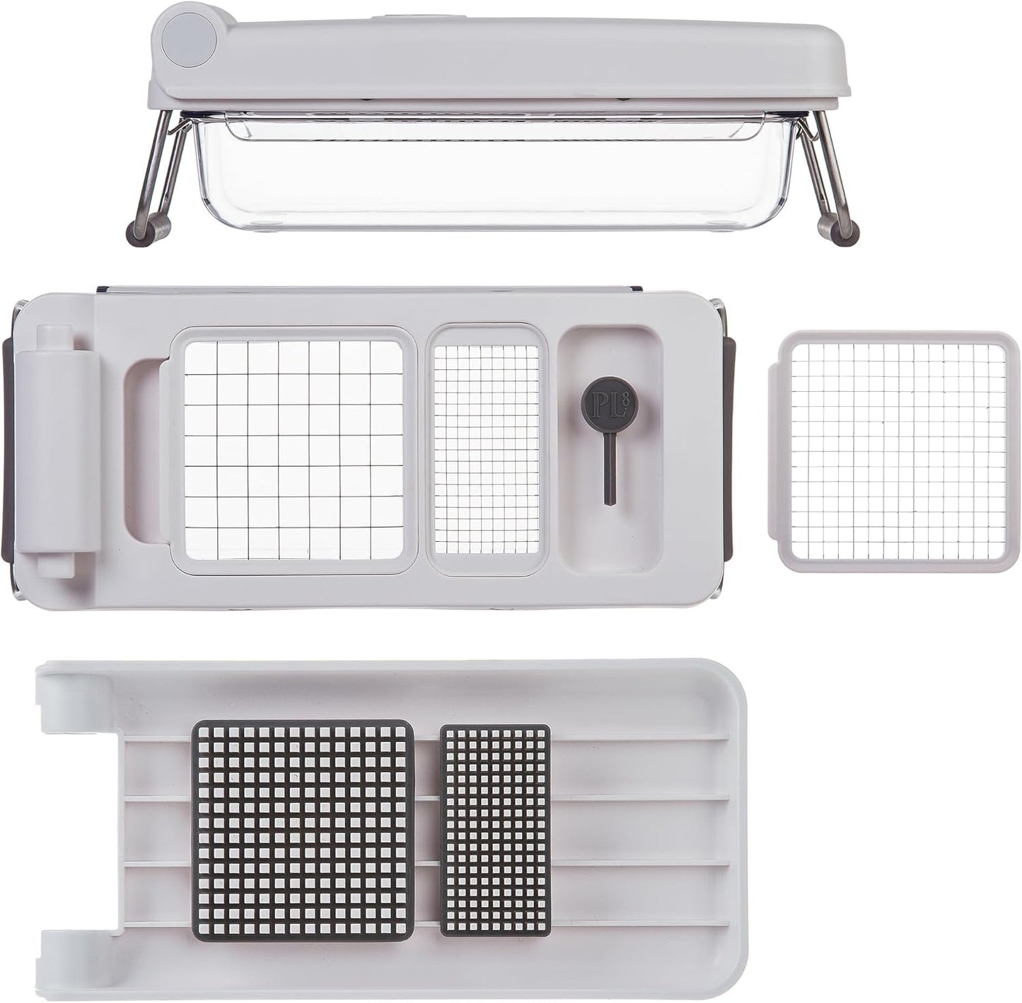 PL8 Professional Chopper, Black - Multi-Functional Vegetable Chopper, Dicer, and Mincer with Sturdy Stainless Steel Frame, Perfect for Onions, Tomatoes, and More