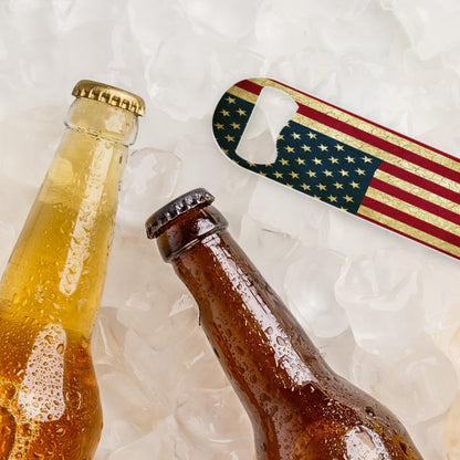 2 PACK Beer Bottle Opener, Stainless Steel Flat Bottle Openers,7 inch Metal Decor,Pink And Gold Marble