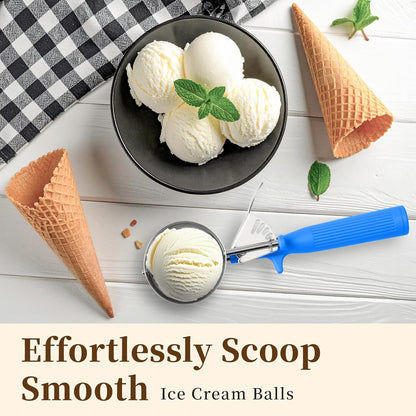 HOMURE H 4 oz Scoop, Large Ice Cream Scoop with Trigger, #8 Disher, Muffin Scoop, Portion Scoop, Cookie Scoop for Baking, Grey Handle, for Making Ice Cream Cookie Muffin Cupcake Mashed Potato