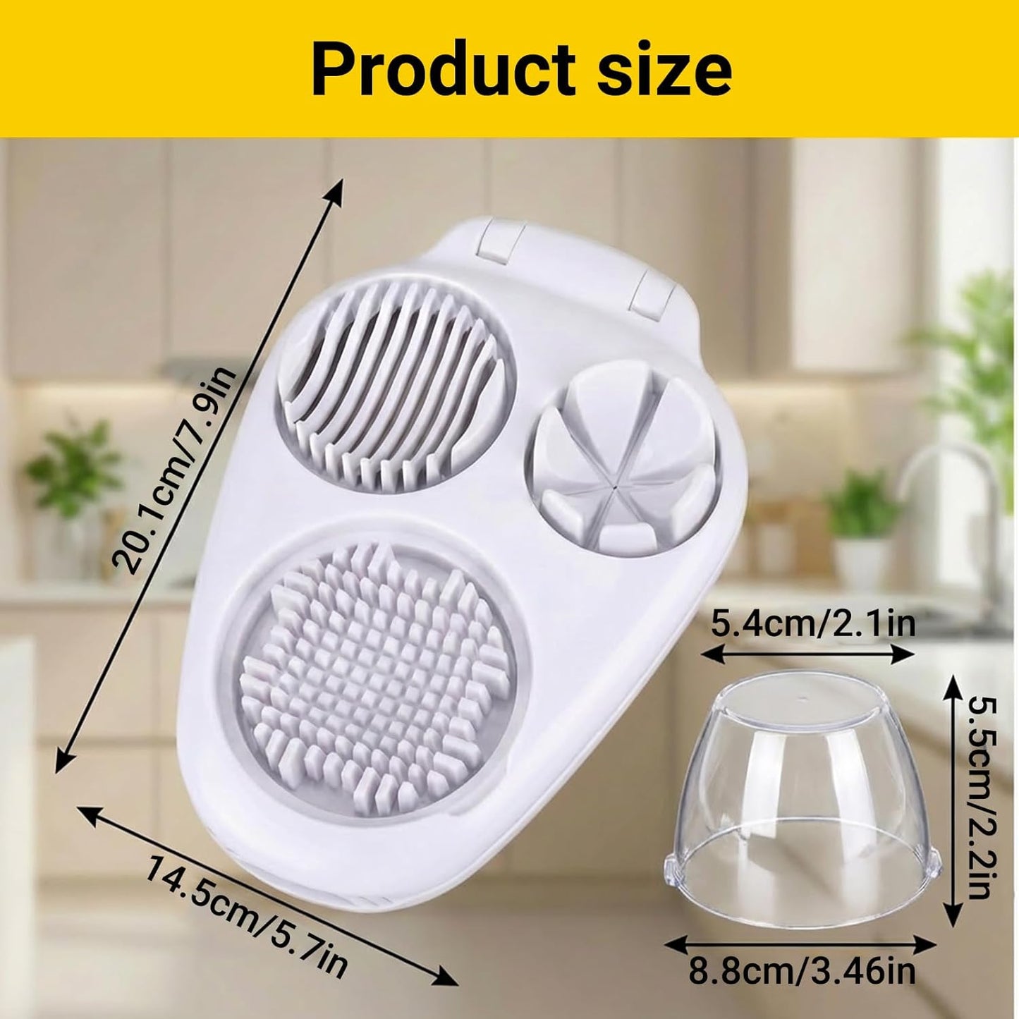 3-in-1 Heavy Duty Egg Slicer, Stainless Steel Blades with Multiple Cutting Modes for Hard Boiled Eggs, Mushrooms, Strawberry, Multifunctional Kitchen Tool, Send Goods from Local Warehouse