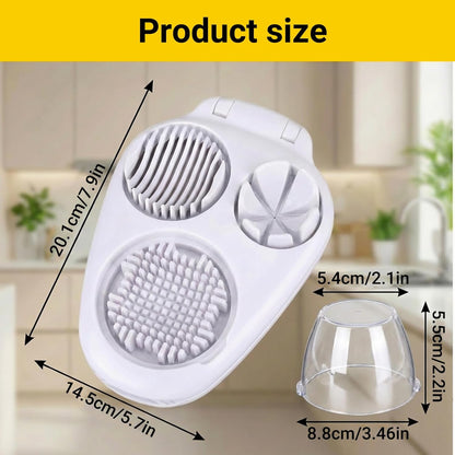3-in-1 Heavy Duty Egg Slicer, Stainless Steel Blades with Multiple Cutting Modes for Hard Boiled Eggs, Mushrooms, Strawberry, Multifunctional Kitchen Tool, Send Goods from Local Warehouse