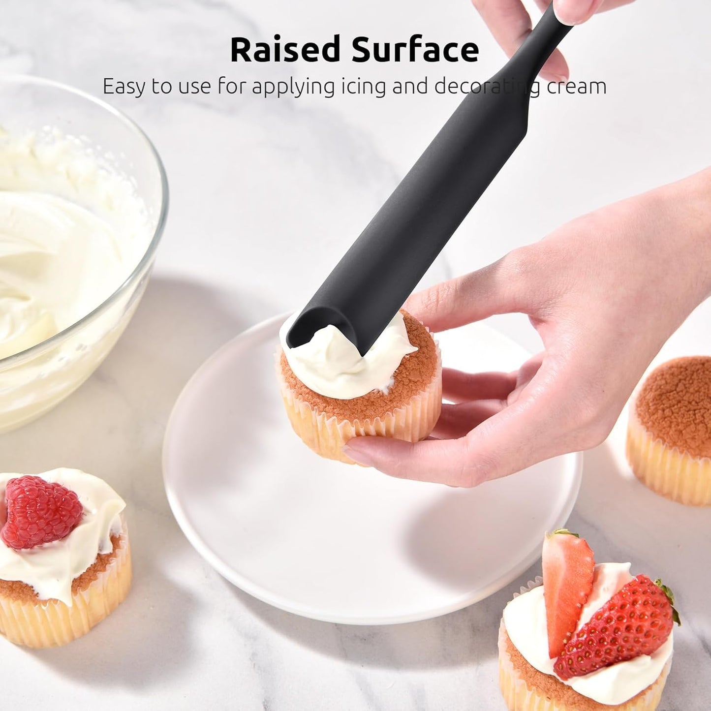 U-Taste Skinny Silicone Jar Spatula: 600ºF Heat-Resistant Food-Grade 10in Long Narrow Sourdough Stirring Stick, Seamless Flexible Peanut Butter Spreader for Scraping Icing Bread Cream, Jam (Aqua Sky)