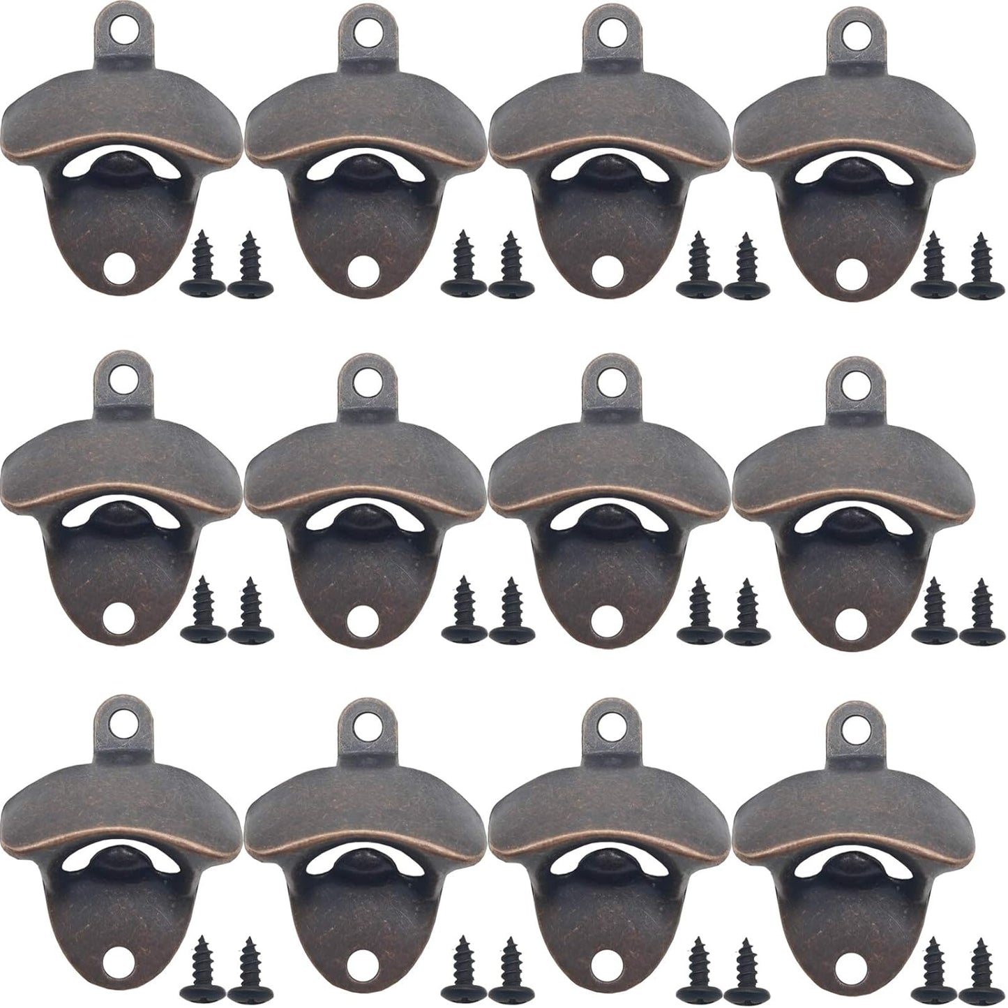 ROYHOO 12PCS Wall Mounted Bottle Opener Vintage Beer Bottle Opener Suitable for Bars KTV Hotels Homes