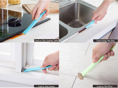Plastic Scraper Label Scraper Label Peeler Can Opener, Eunion Plastic Multipurpose Stiff Scraper Scratch Free Cleaning Tool, 3 Pack, Blue