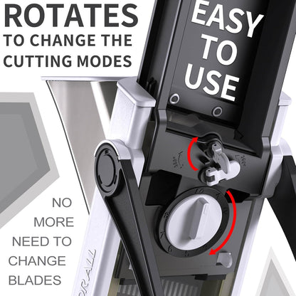 ONCE FOR ALL Upgrade Safe Mandoline Slicer Plus, Adjustable Vegetable Food Chopper Potato Fries French Fry Cutter, Detachable Blade, Kitchen Chopping Artifact, New Kitchen Gift (DarkGray)