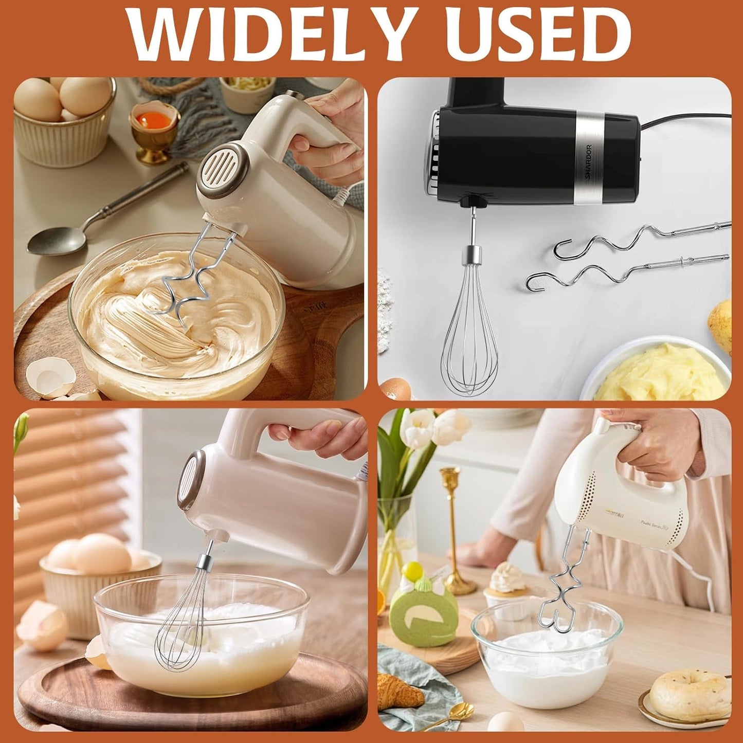 3Pcs Hand Mixer Beaters Dough Hook for Kitchen Aid, Stainless Steel Dough Hook for Kitchenaid Egg Beater Whisk Attachment for Kitchen Aide, Hand Mixer Attachment Restaurant Kitchen Accessories
