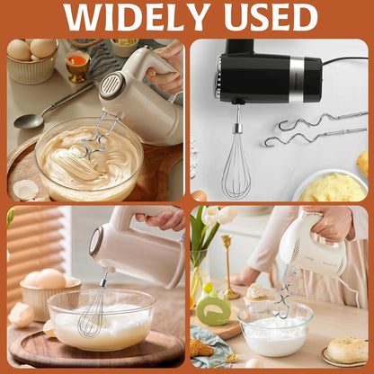 3Pcs Hand Mixer Beaters Dough Hook for Kitchen Aid, Stainless Steel Dough Hook for Kitchenaid Egg Beater Whisk Attachment for Kitchen Aide, Hand Mixer Attachment Restaurant Kitchen Accessories