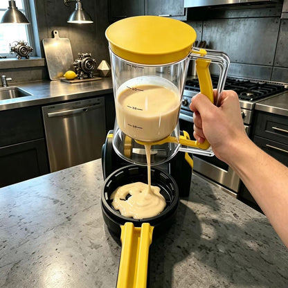 BBSTARZ Pancake Batter Dispenser – 4-Cup Batter Dispenser with Squeeze Handle & Measuring Marks for Pancakes, Waffles, Muffins, Crepes & Cupcakes – Baking Tool(Red)