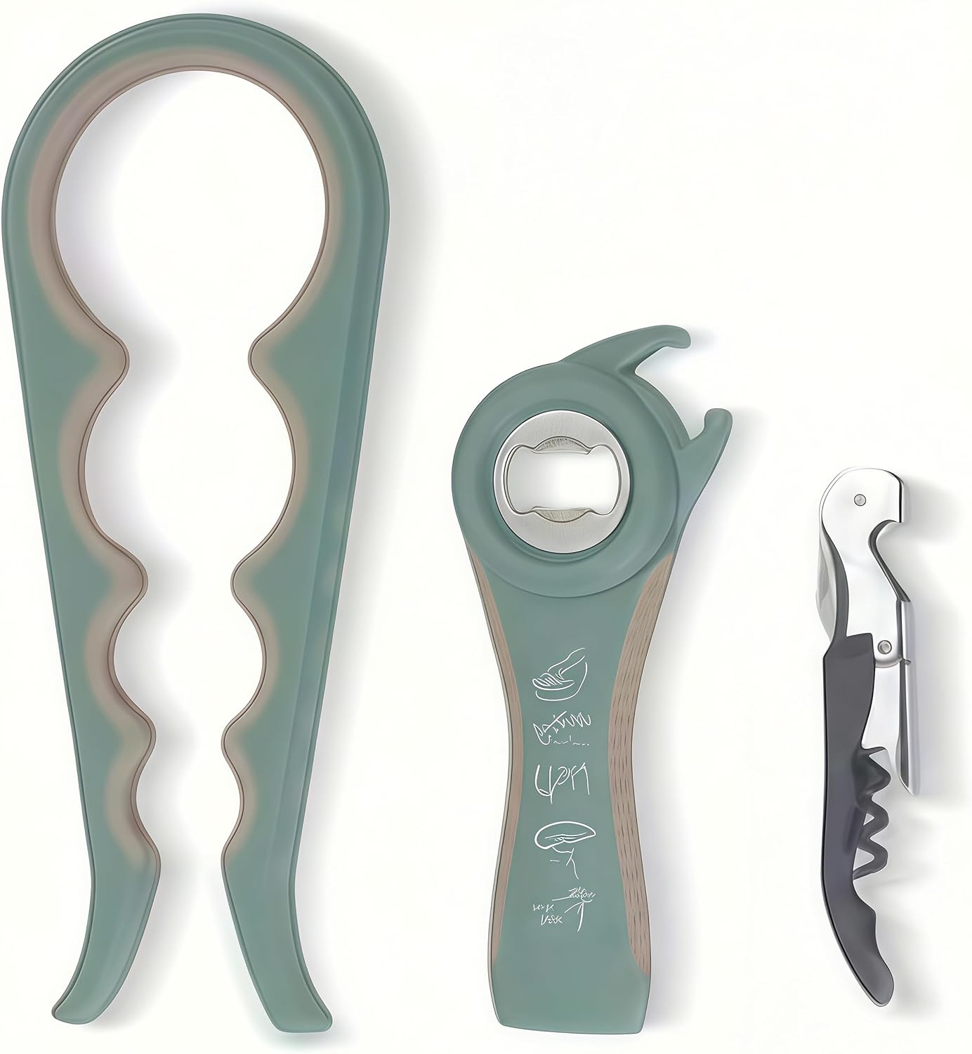 Opener | 5-in-1 Non-Slip Bottle Opener for Weak hands, Seniors with Arthritis and Anyone with Low Strength, featuring a leverage opener, a can opener, and a wine bottle opener