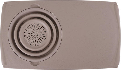 Dexas Over the Sink PolyFiber Flax Cutting Board with Collapsible Colander Strainer, 11.5 x 20", Cream
