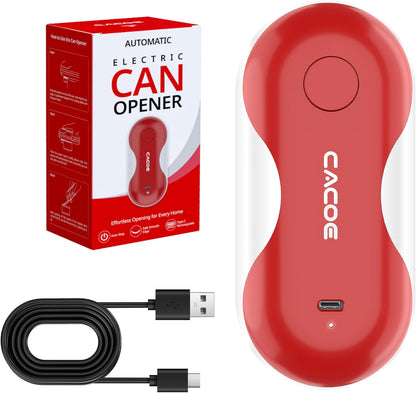 CACOE Automatic Smart Electric Can Opener with Auto Stop & USB-C Charging - Cordless Can Opener for Elderly and Arthritic Users for Seniors & Arthritis, Effortless One-Touch Open (black)