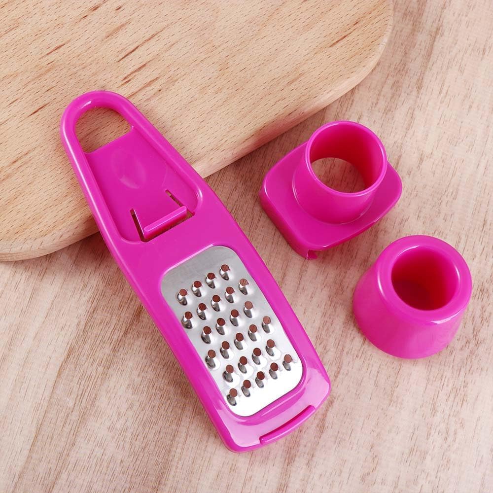 Multifunction Ginger Grater Tool Mini Grater Nutmeg Grinder Garlic Grater, Kitchen Manual Fruit Vegetable Nuts Chopper Grinder Garlic Tools (Rose Red)