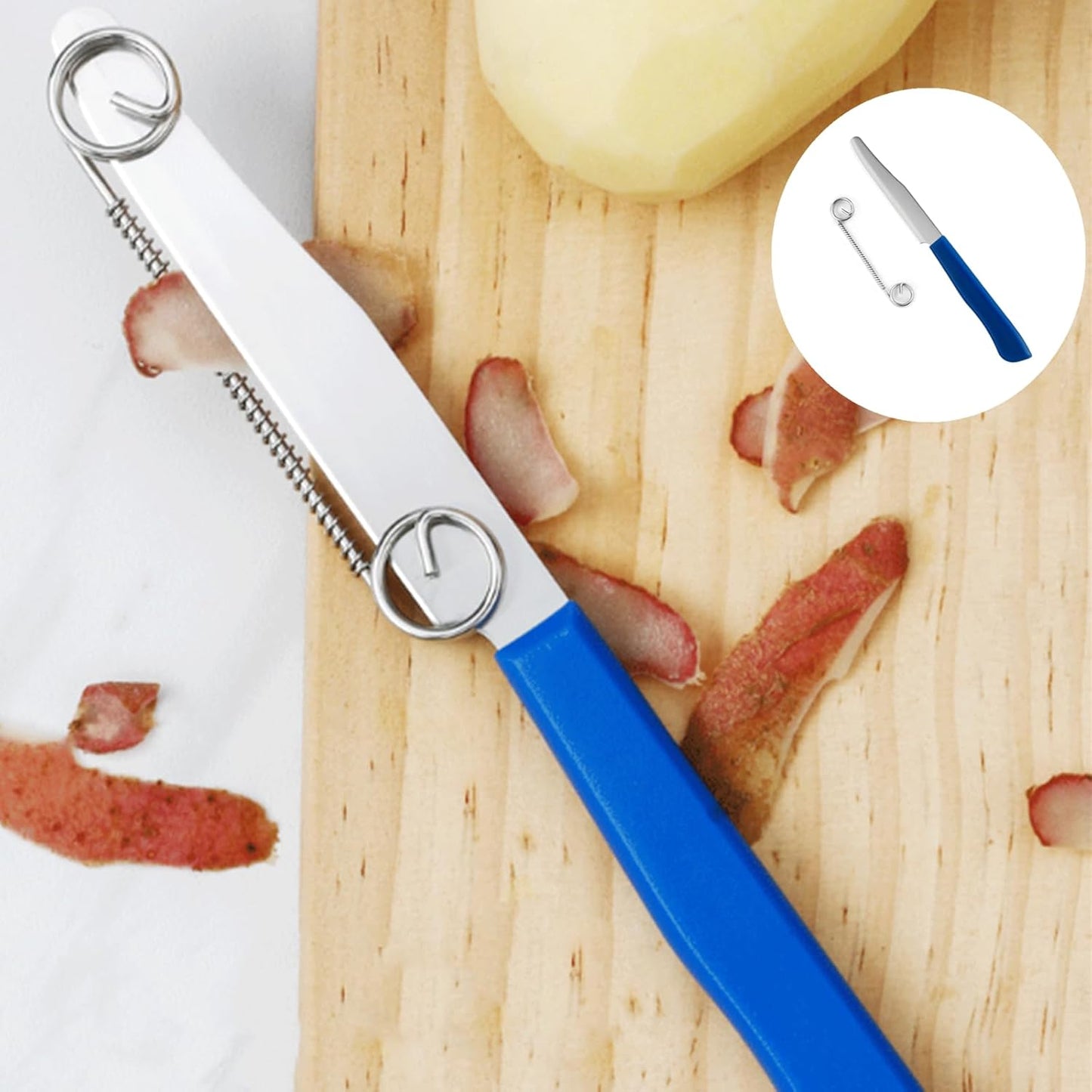 2 Pcs Julienne Peeler Vegetable Peeler, Stainless Steel Vegetable Julienne Peeler and Slicer, Quick Slicing Knife Household Spring Fruit Knife, Veggie Peelers with Removable Spring