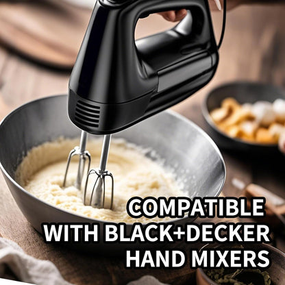 5 Pack Hand Mixer Replacement Beaters Compatible with BLACK and DECKER Electric Hand Held Mixer, Include 2 Mixer beaters, 2 Dough Hooks, 1 Whisk, Beaters Electric Mixer Parts Accessories