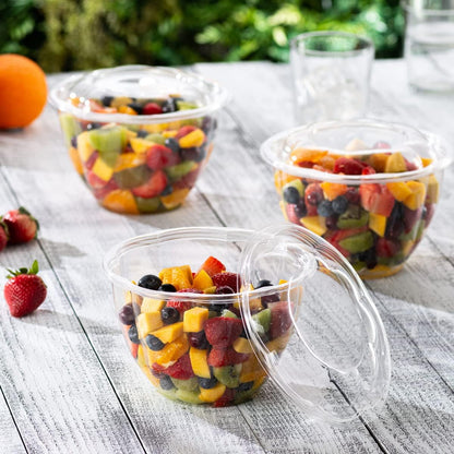 GUSTO [18 oz. - 50 Count Clear Plastic Salad Bowls with Lids, Disposable Salad Containers - Perfect for Takeout, Salads, and Meal Prep (Formerly Comfy Package)