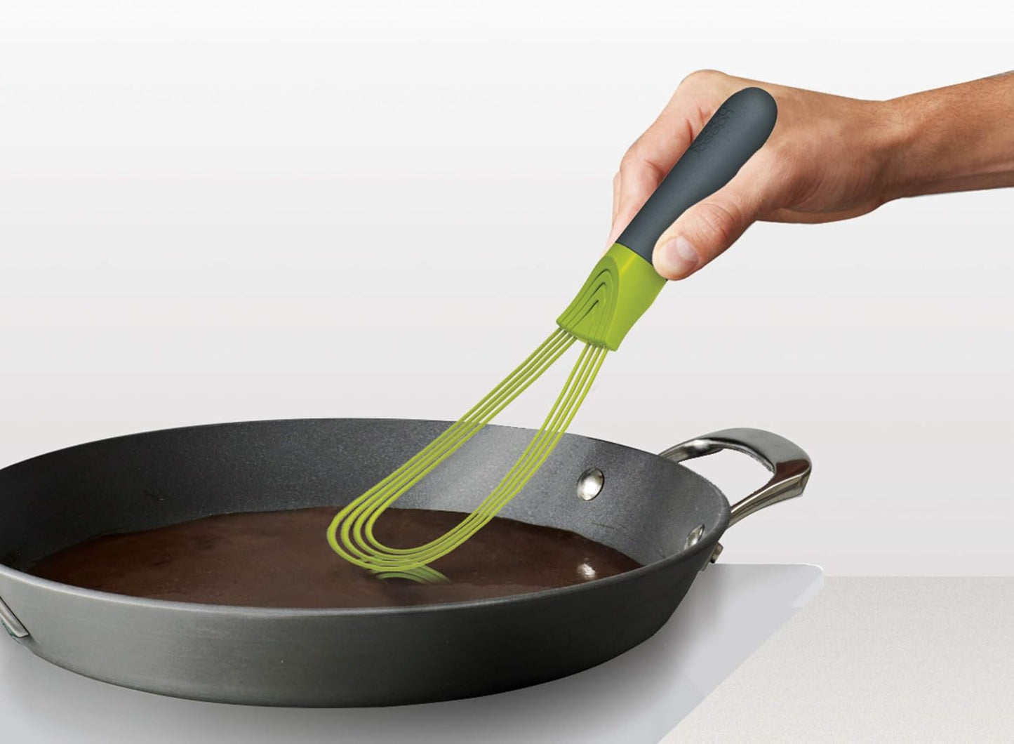 Joseph Joseph Twist Whisk 2-In-1 Collapsible Balloon and Flat Whisk Silicone Coated Steel Wire, Sky Blue