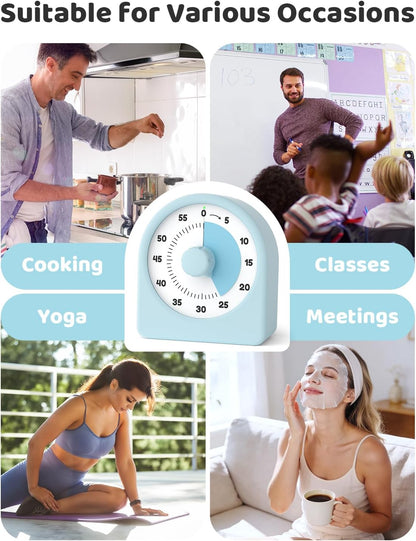 LIORQUE Visual Timer for Kids with Pause Function,Timer for Kids and Adults, Protective Case, Silent Time Management Tool, 60-Minute Countdown for Classroom, Office, Meetings, Study, Kitchen(Rainbow)