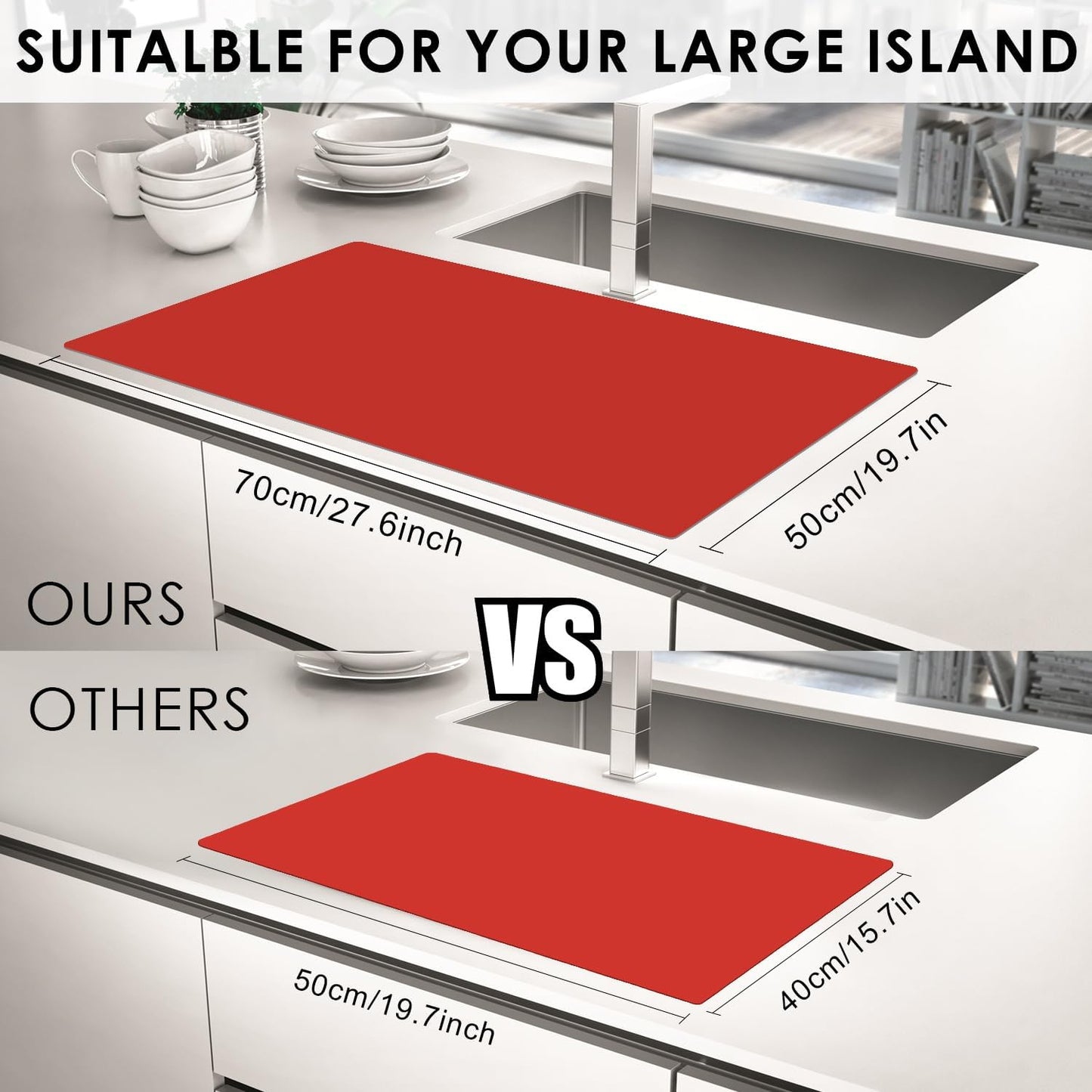 Standard Silicone Mat,Black Baking Mat-Food Grade Kids Dinner Table Placemat Non Slip Counter Mat with Raised Edges Heat Resistant Mat for Air Fryer Nonstick Pastry Dough Mat(1 Pack 23.6'' x 15.7'')