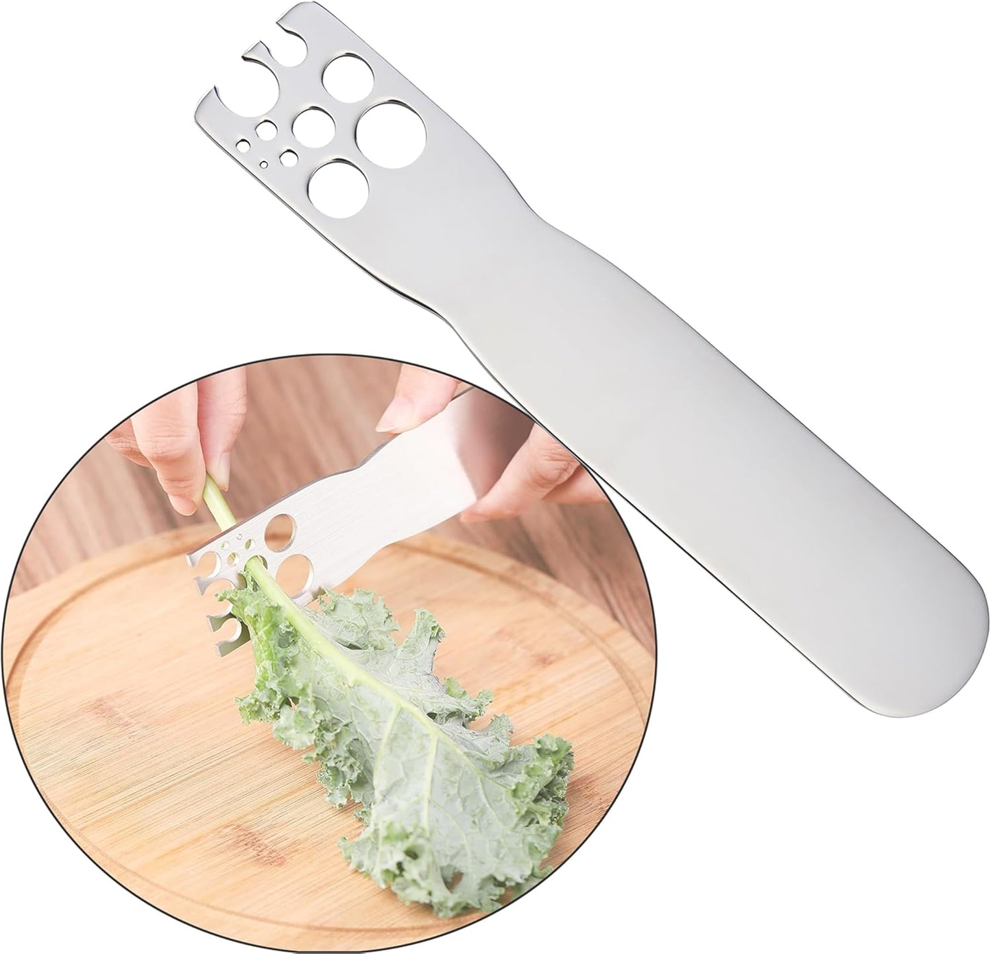 Kale Stripper Tool – Stainless Steel Herb Stripper Tool with Handle for Stem & Leaf Removal