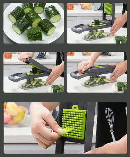 16-in-1 Vegetable Chopper & Slicer – Professional Food Chopper with Container, Multifunctional Onion, Garlic & Carrot Dicer, Heavy-Duty Veggie Cutter for Easy Meal Prep