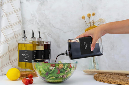 Molimoli Olive Oil Dispenser Bottle for Kitchen, Automatic Pourer, Glass Thin Bottle Dispenser for Kitchen, Olive Oil Cruet, | Set of 2 - Gold
