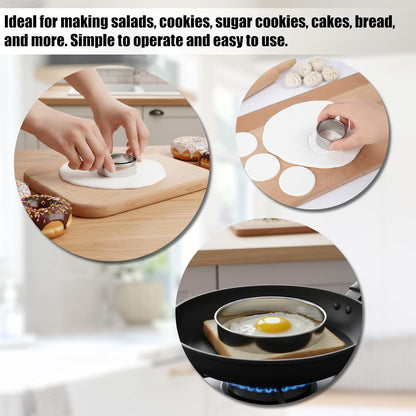 6 Pcs Round Cookie Cutter Set (2, 3, 3.5, 4, 5, 6 Inch) Stainless Steel Round Biscuit Cutters Circle Biscuit Cookie Cutters Large Circle Cutter for Food Baking Biscuits,Pastry,Donuts