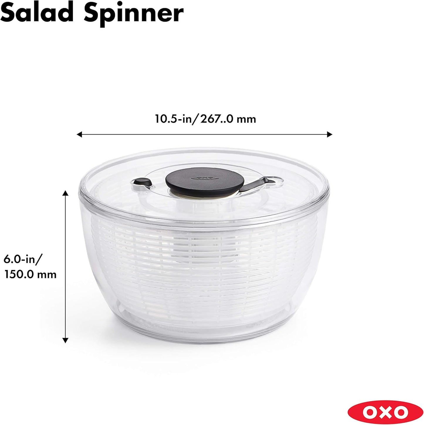 OXO Good Grips Salad Chopper & Bowl, 12.5 x 5.5 x 12.5 inches, White & Good Grips Salad Spinner, Large
