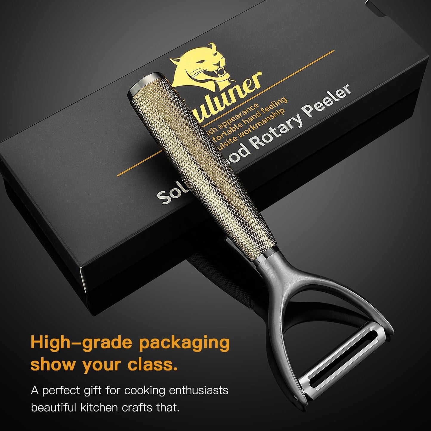 Serrated Blade Premium I Type 304 Stainless Steel Multifunctional Kitchen Peeler Real Wood Handle Ultra Sharp Blade Vegetable Potato Apple（Agarwood）
