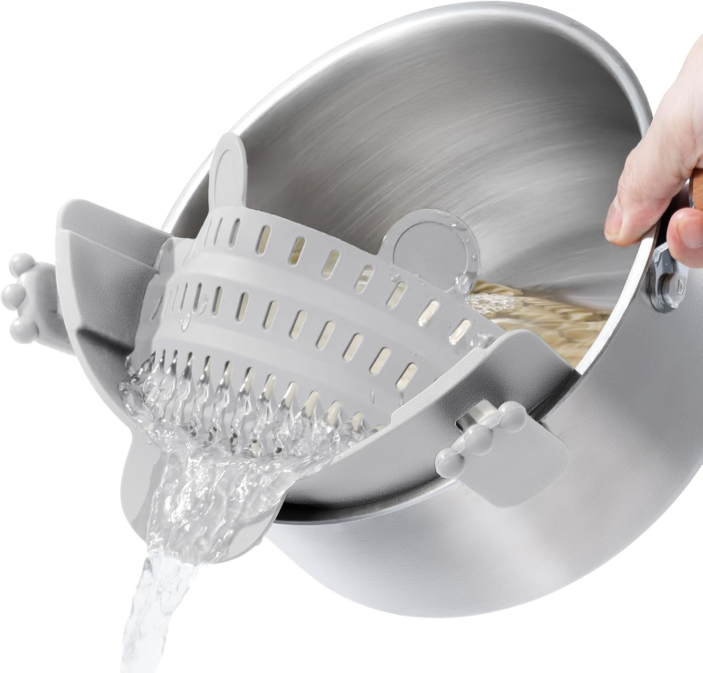 Li&Zhao Clip on Strainer - Fine Mesh Strainer Pasta Strainer Pot Strainers for Kitchen Collapsible Colander Food Strainer(Green)