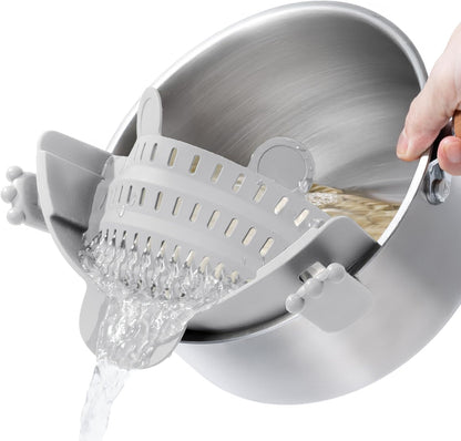 Li&Zhao Clip on Strainer - Fine Mesh Strainer Pasta Strainer Pot Strainers for Kitchen Collapsible Colander Food Strainer(Green)