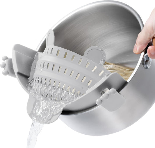 Li&Zhao Clip on Strainer - Fine Mesh Strainer Pasta Strainer Pot Strainers for Kitchen Collapsible Colander Food Strainer(Green)